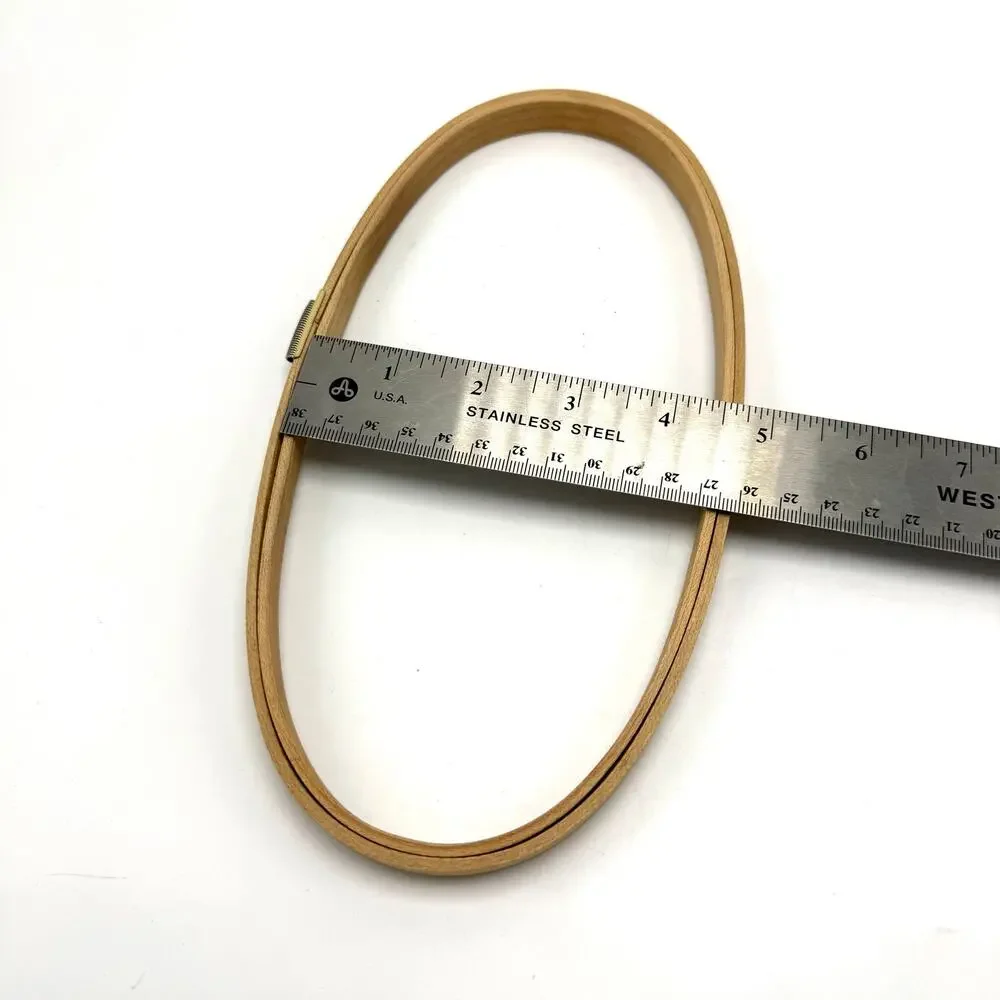 Vintage Gibbs Holdtite Embroidery Hoop 9x4.5” Oval Wooden Spring Tension Unlined